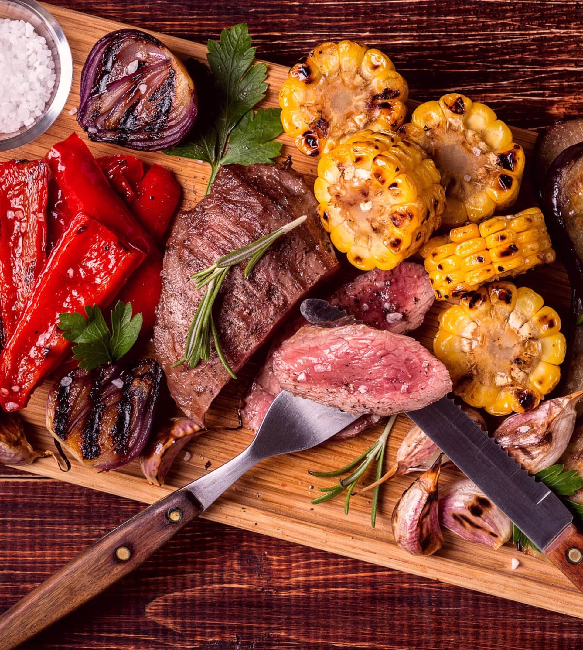 table full of delicious food