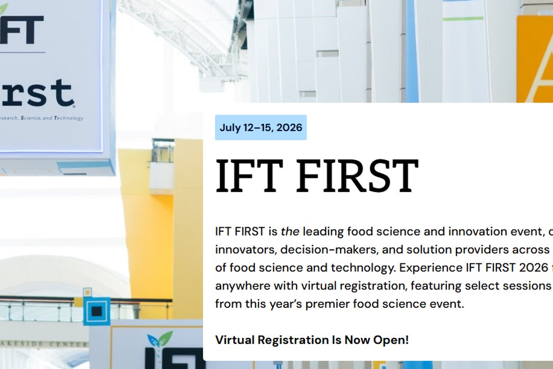 IFT FIRST 2027 banner with Flavor House booth information